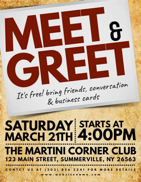 meet and greet flyers templates